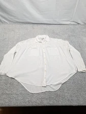 Amuse Society Blouse Women Medium White Peasant Boho Fairy Festival Oversized