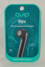 Quip 360 Oscillating Brush Head: Soft, Black, pack of two