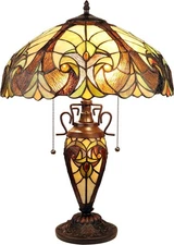 Chloe Lighting LIAISON Victorian-Style 3 Light Double Lit Table Lamp 16"