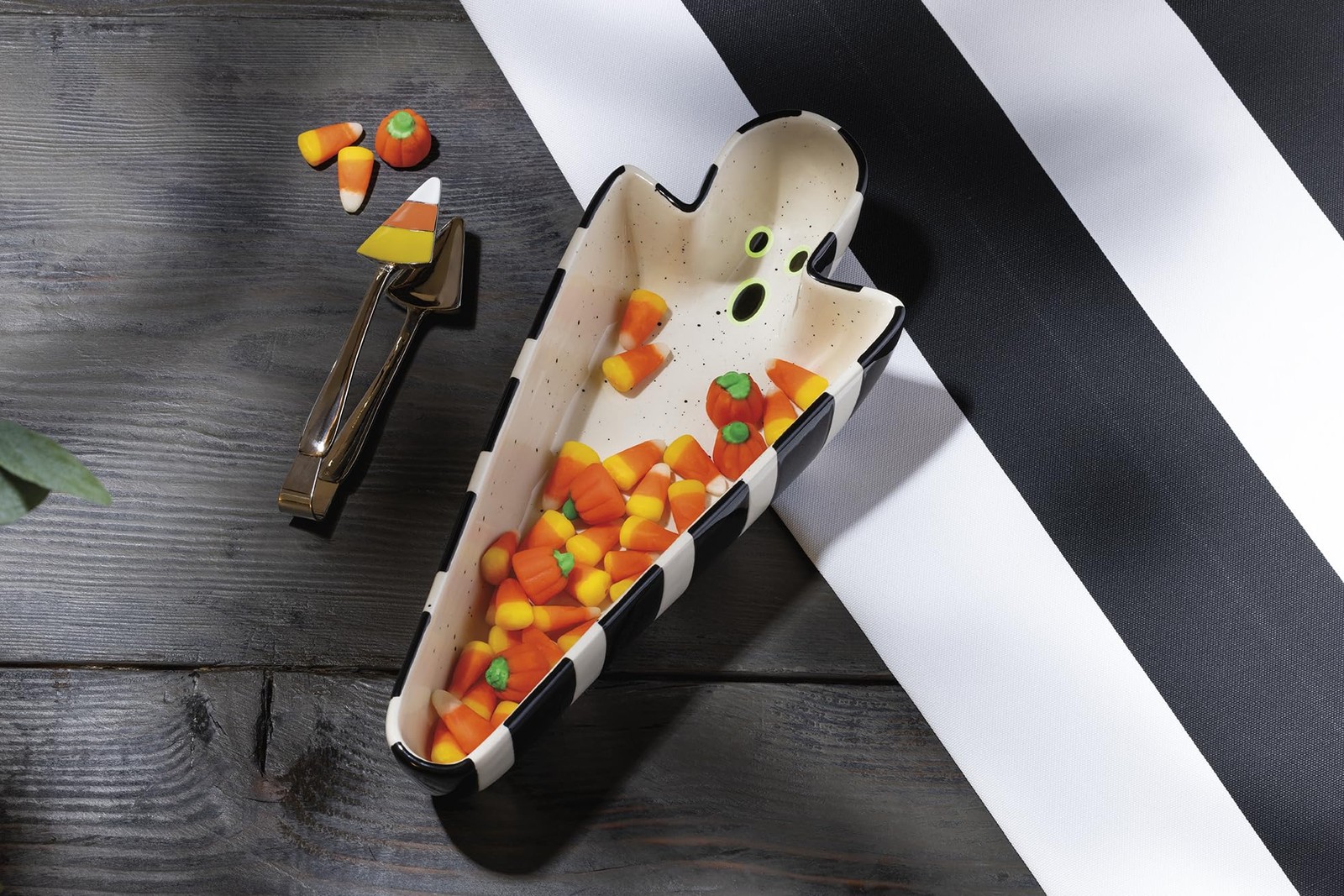 Mud Pie Halloween Glow in the Dark Ghost Sweets Dish and Ton