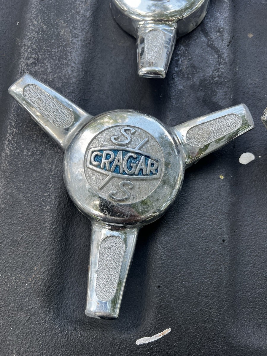 Cragar SS Spinner Center Set Of 4 Original 3 Point Cap Vintage 3 1