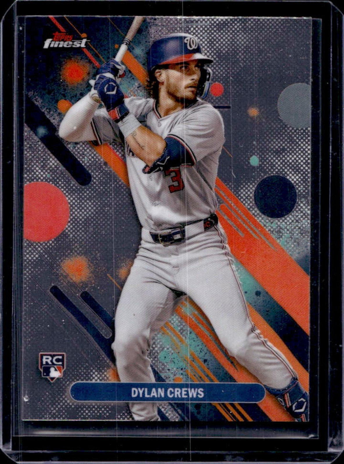 2025 Topps Finest Dylan Crews Common RC Rookie #34 Nationals