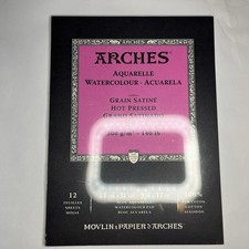 ARCHES Watercolour Hot Pressed 140lbs 100% Cotton 9”x12"- 12 Sheets - New Sealed