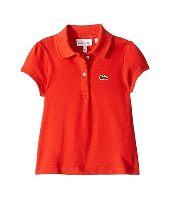 Lacoste Girls' Scalloped Collar Mini Piqu Polo - 6 Years