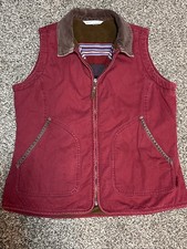Woolrich Womens Large Dorrington Canvas Barn Vest Fleece Lined 18560
