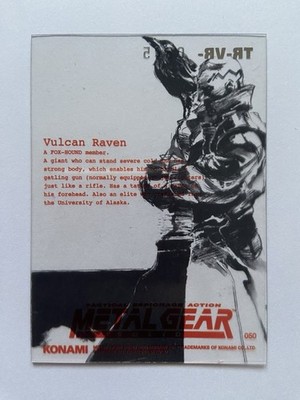 050 Vulcan Raven Metal Gear Solid Trading card Plastic Back serial KONAMI