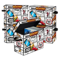 5 Pack Collection Comic Book Storage Boxes, Protector Organizer 15.8" X 7.8" ...
