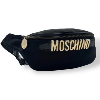 MOSCHINO Nylon Canvas Waist Pouch Fanny Pack Bum Bag Black