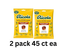 2 Pack Ricola Cough Drops Swiss Alpine Herbs 45 Ct ea Exp 08/26