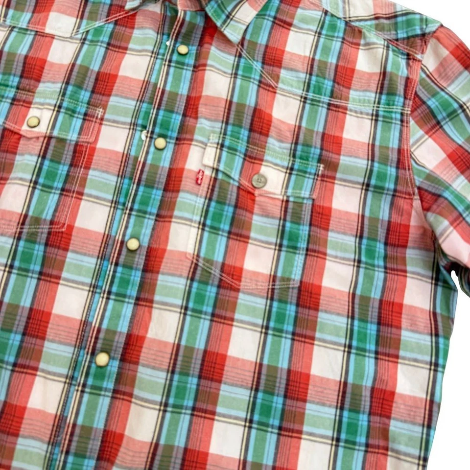 Vintage 90s Camisa Levi’s Hombre Talla XL Cuadros Multicolor Western style - Imagen 2 de 4