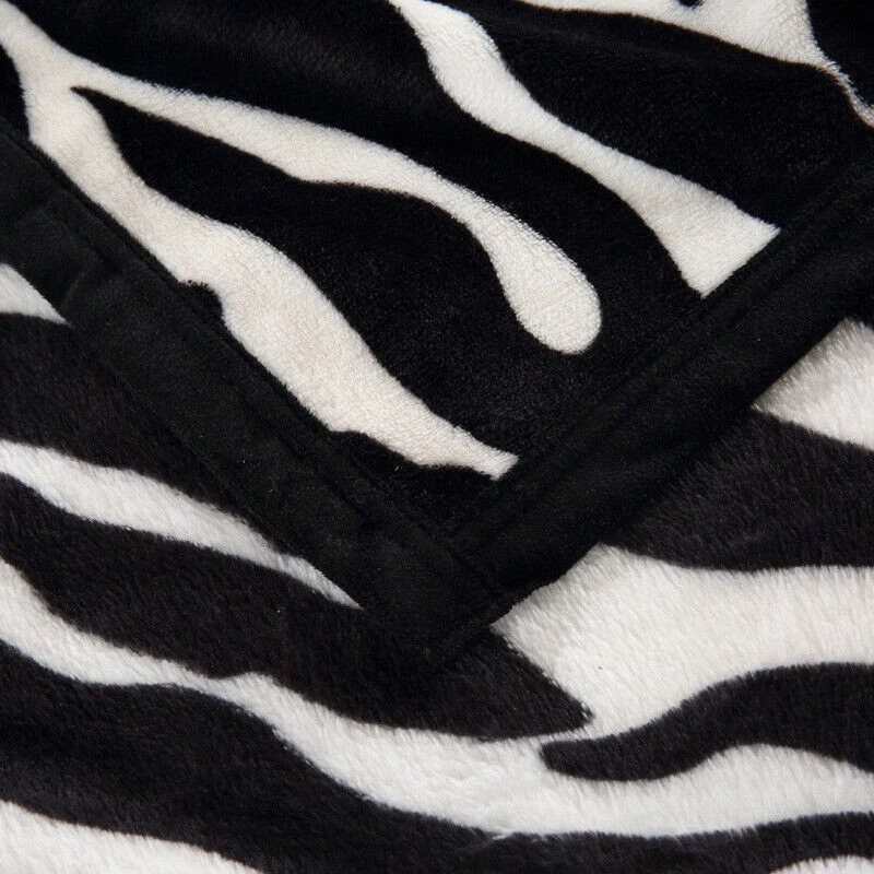 Wohndecke Kuscheldecke Zebra Muster Tagesdecke Decke Sofadecke Bettüberwurf Neu！ - Bild 3 von 4
