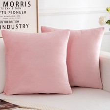 HERAYLI Velvet Decorative Throw Pillow Covers, 18" x Pack of 2 , Pink