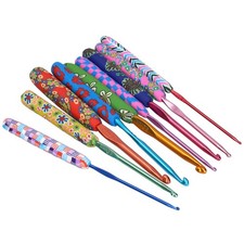 9Pcs Crochet Hook Set with Ergonomic Handles Needles DIY Craft Accessories