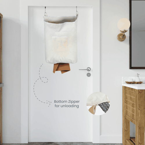 The Fine Living Co. Wäschekorb zum Aufhängen mit Übertürhaken & Kleber - Bild 5 von 6