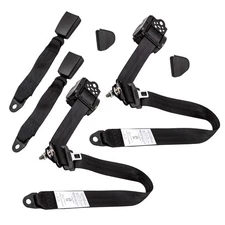 Retractable & Adjustable 3 Point Seat Belt Set for Jeep Wrangler CJ YJ 1982-1995