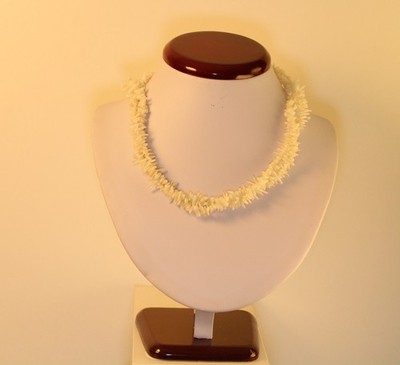 Natural White Coral Chips Necklace 16 inches