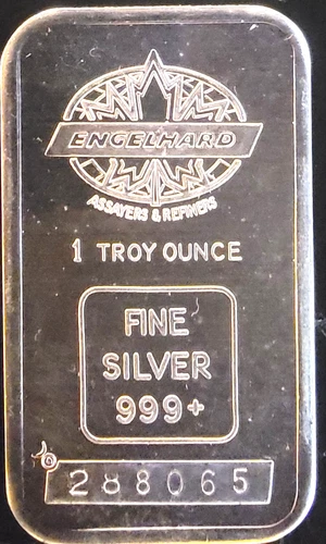 Engelhard Canada Maple Leaf Mint Blank Reverse-0.999 Silver 1 Oz Art Bar Ingot