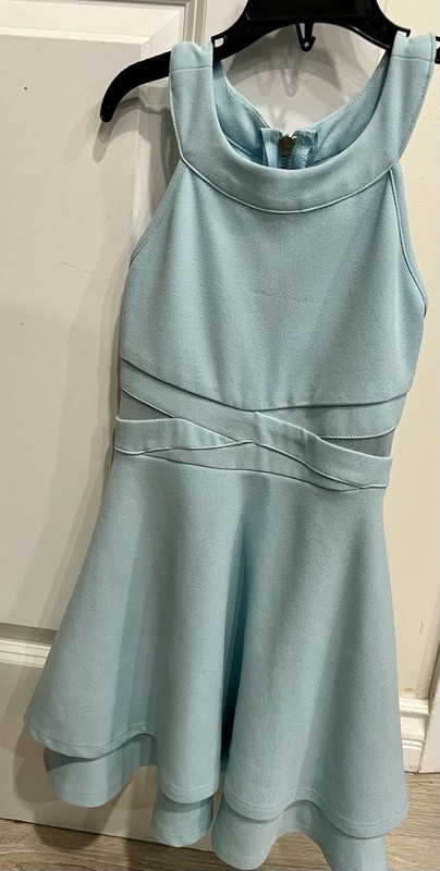 Girls Sky Blue Sleeveless Dress Size 7