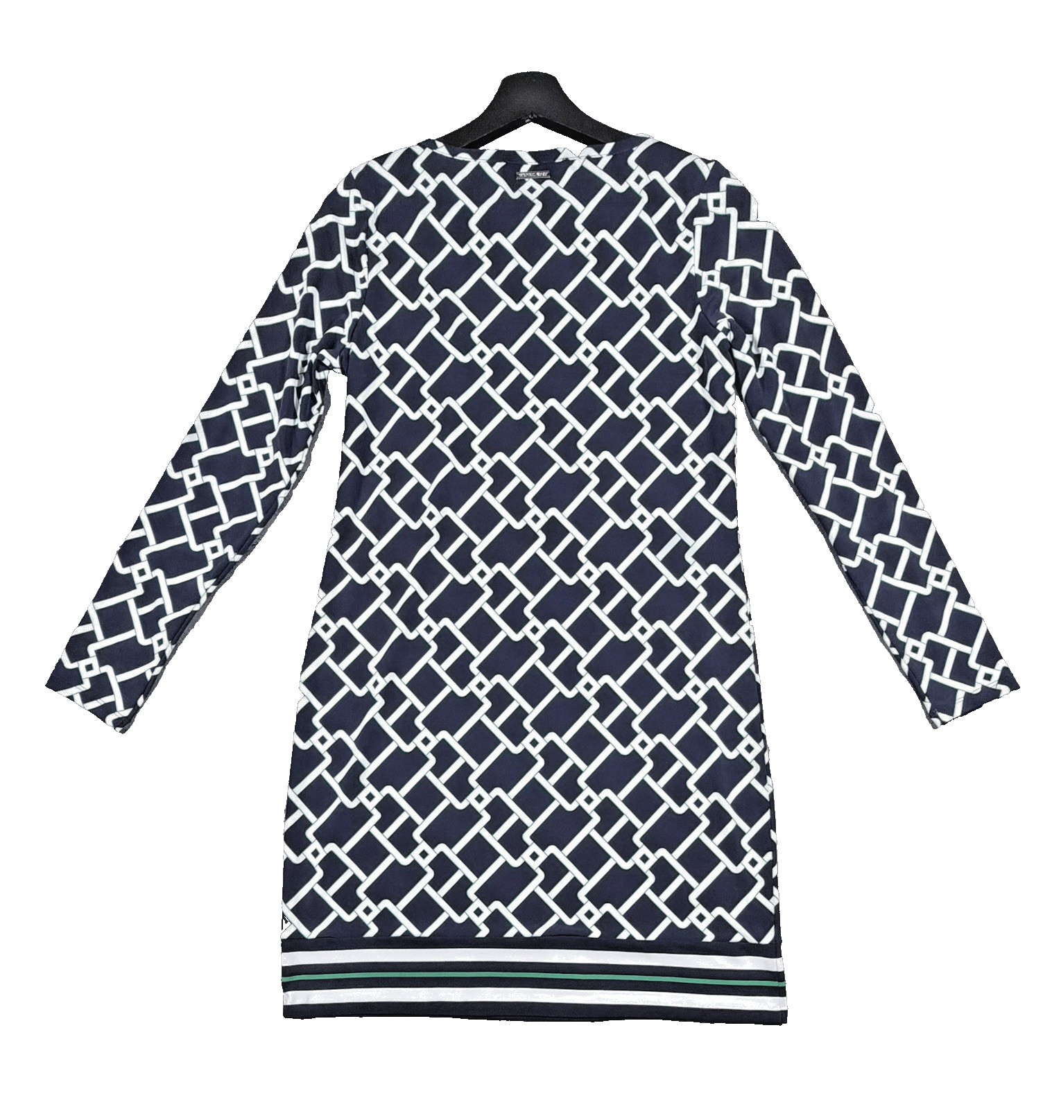 Michael Kors Womens Navy Geometric Print Dress Small Long Sleeve Career Office S