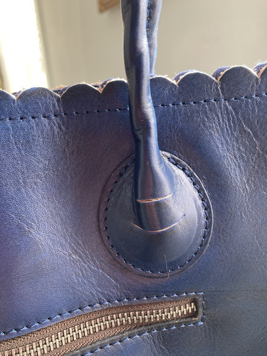 Patricia Nash Tooled Cut Out Leather Estella Tote In Cobalt NWT - Picture 7 of 15