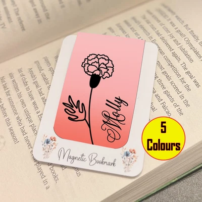 4YOURHAPPINESS Personalised Magnetic Bookmark Floral Gift For Her Woman Book Lover Bookworm