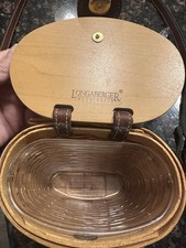 Vintage Longaberger Small Saddlebrook Basket Purse, woven wicker body  Insert