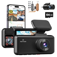 REDTIGER F17 4K Dash Cam 3 Channel 5G WiFi Front and Rear Inside Hardwire kit