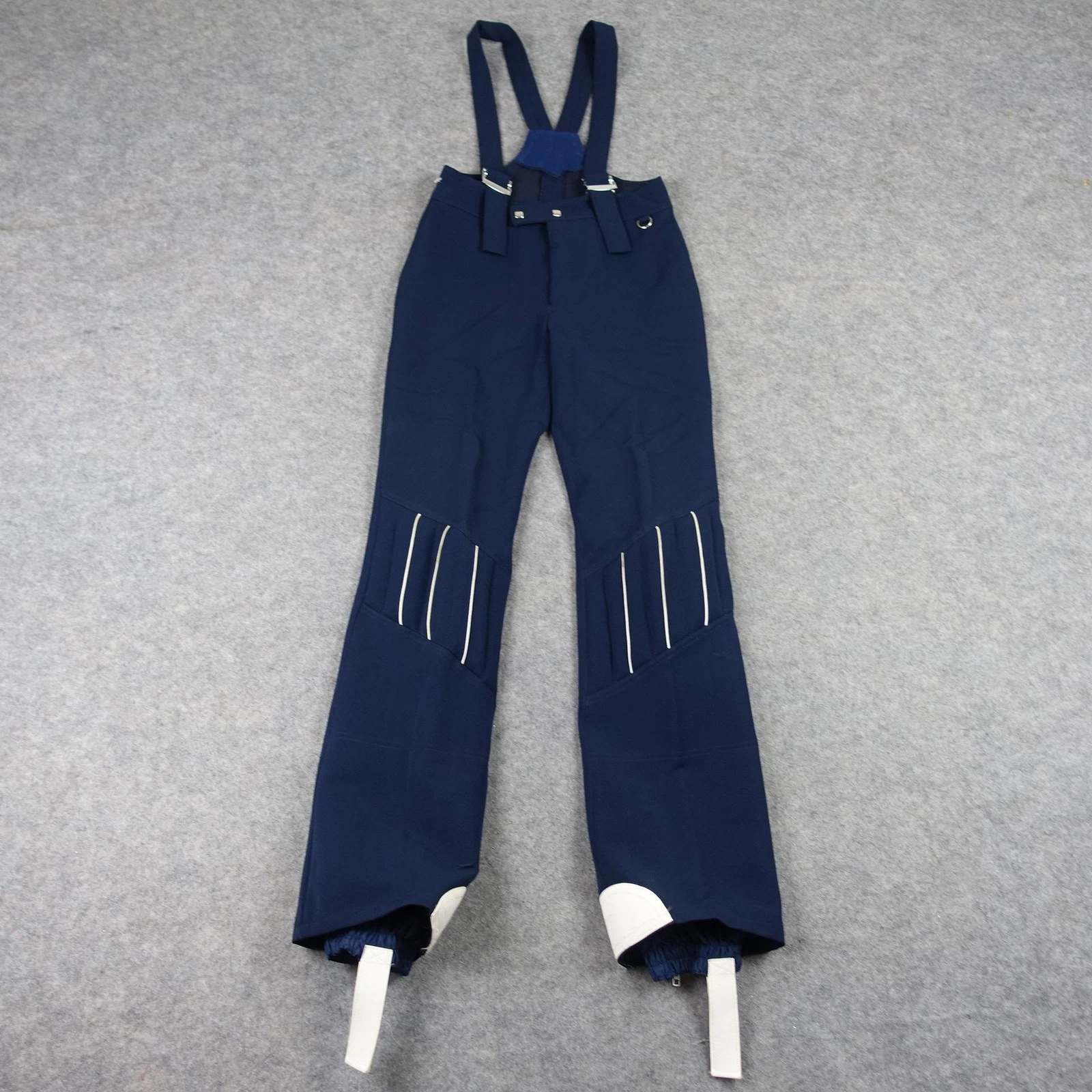 VINTAGE Obermeyer Snow Pants Girls 16 Blue Wool Blend Bib Suspender Ski Japan