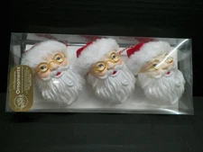 Winter Wonder Lane Santa Face Ornaments 3-Pack New