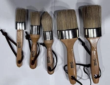 5pc Chalk Wax Paint Brush Set - Flat Furniture, Round, Oval, Pointed 1 Small
