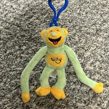 Vtg Y2K Toys R Us Animal Alley Silly Green Monkey Plush Keychain Clip Long Arm