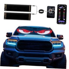 2 Pack LED Eyes for Car Windshield 14.56"x3.62", Programmable Animated Black