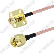 SMA jack female 4 hole panel mount to SMA male Pigtail cable RG316 Wi-Fi Radios