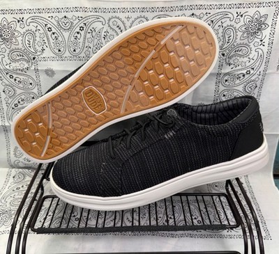 NEW HEY DUDE Paul Pro Stretch Sox Black/White Mens Slip On Casual Shoe Sz 12