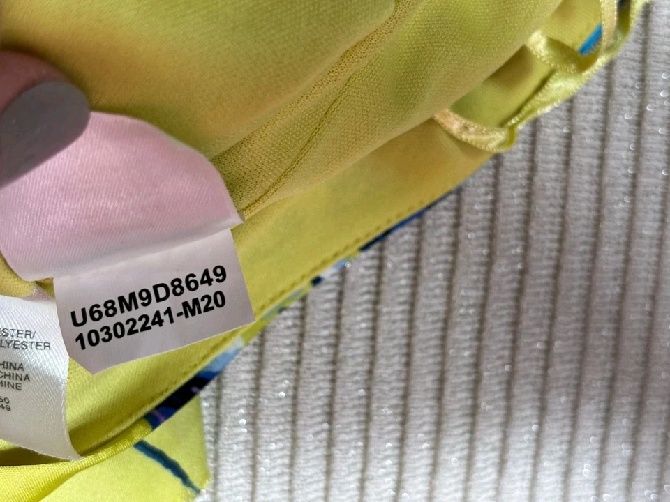 Vestido floral Evan picono para mujer talla 16 amarillo azul cuello en V volantes sin mangas  Foto 4 de 4