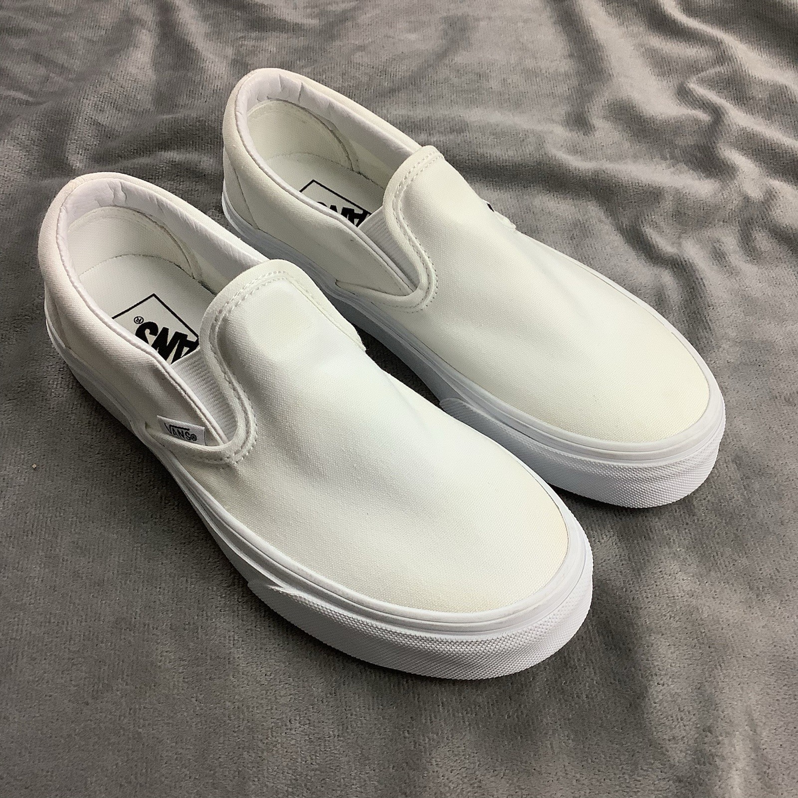 Vans Off The Wall Slip-On White Low Top Sneakers Women 6 Men 4.5-image