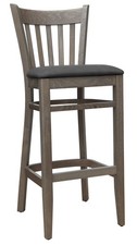 Barstuhl Barhocker Tresenhocker Holz Buche grau Polstersitz H-65 *TB002-2.Wahl