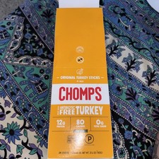 Chomps Original Turkey Jerky Snack Sticks Keto Paleo Whole30 Approved Gluten ...