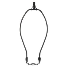 1 Set 10 Inch Lamp Harp Kit with 1" Tall Carbon Steel Finial for Lamps, Black