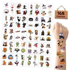 Halloween Tattoos Temporary for Kids Bulk,168 PCS, for Party Favors