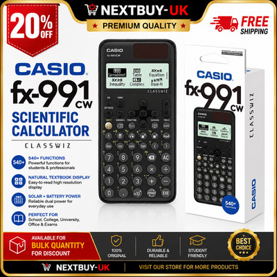 Casio   FX-991CW Advanced Wissenschaftlicher Taschenrechner A/AS Level Mathematik 540+ Funcs