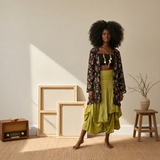 Sheer Black Lace Mesh Jacket Duster Size XL Floral Red Beige Whimsigoth Boho