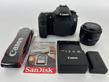 Canon EOS 60D 18MP DSLR Body, 50mm Lens, Battery, Charger, Strap  SD Card