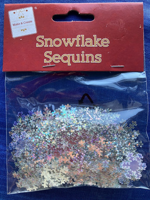 Schneeflocke Pailletten Silber Glitzer Topper Verzierungen Weihnachtspaket Neu Funktioniert