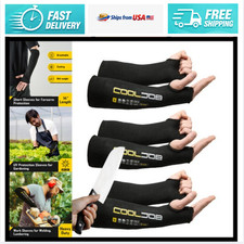 3 Pairs Cut Resistant Arm Sleeves 14/18in UV Sun Protection for Gardening Farm