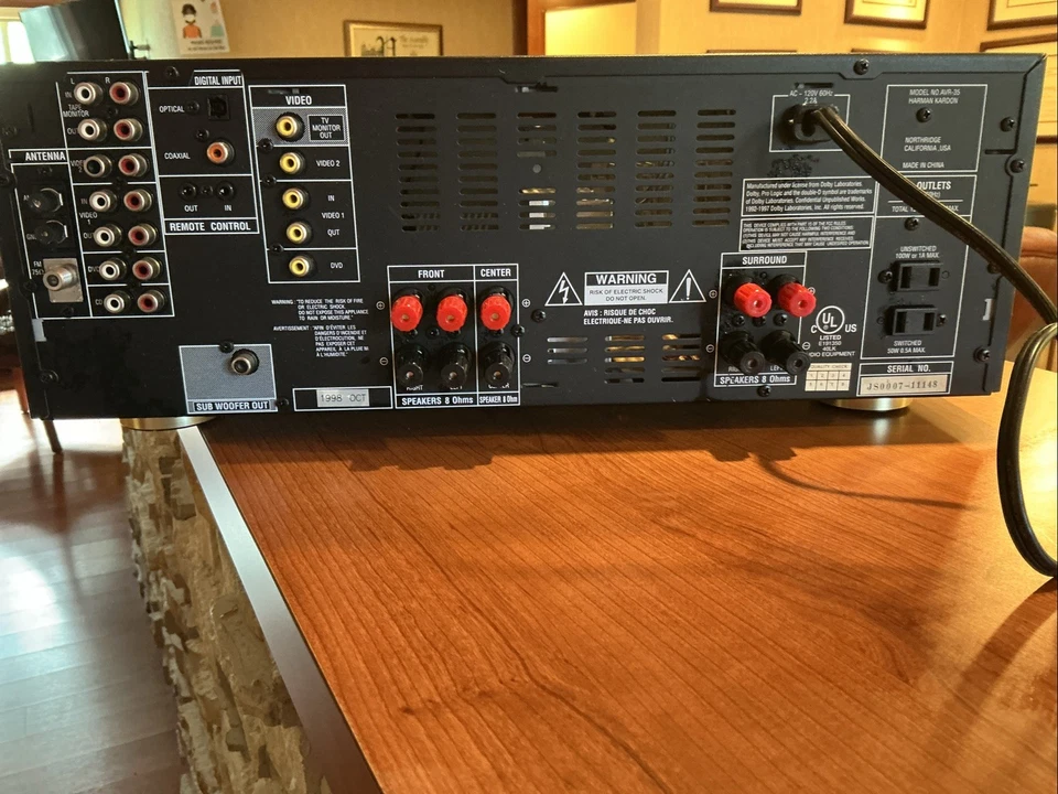 HARMAN/KARDON AVR 35 Aud/Vid Receiver Amplifier Tuner Ster Home Thter NO REMOTE - Image 2 of 2