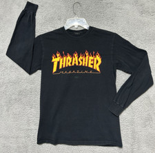 Thrasher Magazine Long Sleeve Shirt Sz Small Cut Tag Skater 90s SK8 Nostalgic