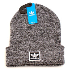 Adidas Black White Marled Tall Fit Knit Cuff Beanie Men's One Size NWT