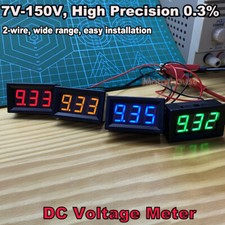 DC 9V-150V 12V 24V 36V 48V 60V 72V 3-Digital LED Voltmeter Voltage Meter Tester