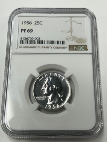 1956 Gem Proof Washington Silver Quarter NGC PF69 - Picture 1 of 8